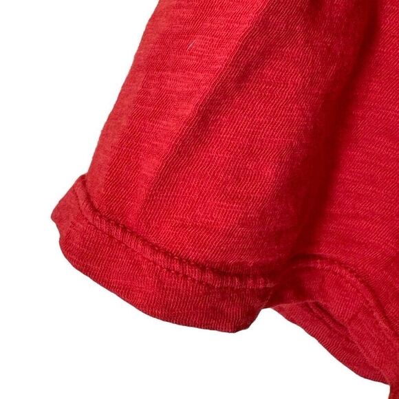 Velvet by Graham & Spencer Top Cold Shoulder Slub Cotton in Rust Red L - Picture 6 of 7